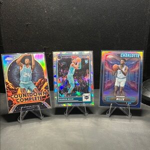 Brandon Miller Charlotte Hornets Basketball  Lot.  1 Hoops PS Cracked Ice  RC